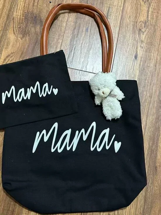 Mama Reusable Grocery Bags with Makeup Bag New Mom Gifts or ladies  and girls - Picture 9 of 9